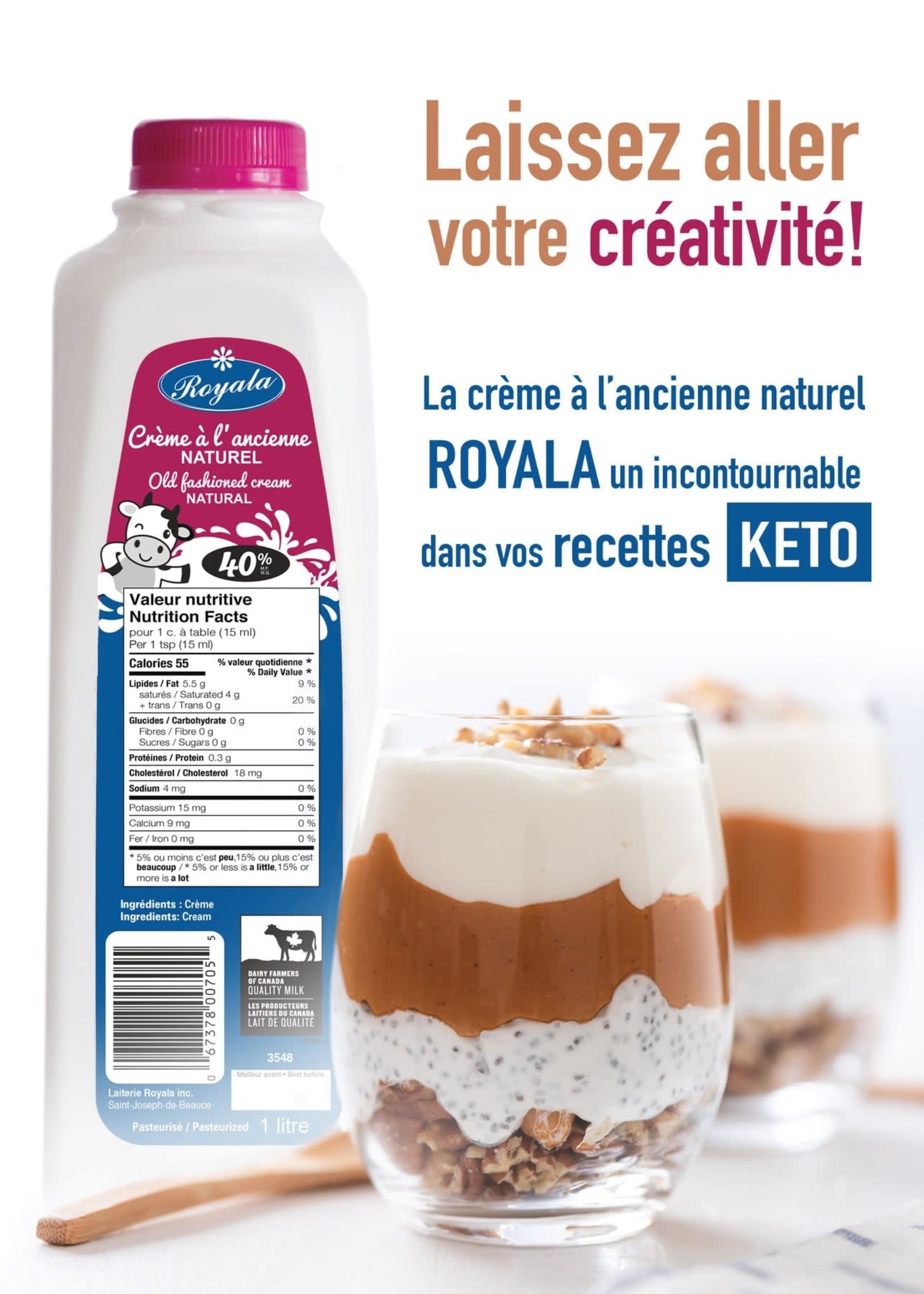 Royala Crème à l'ancienne 40% 1L - Royala
