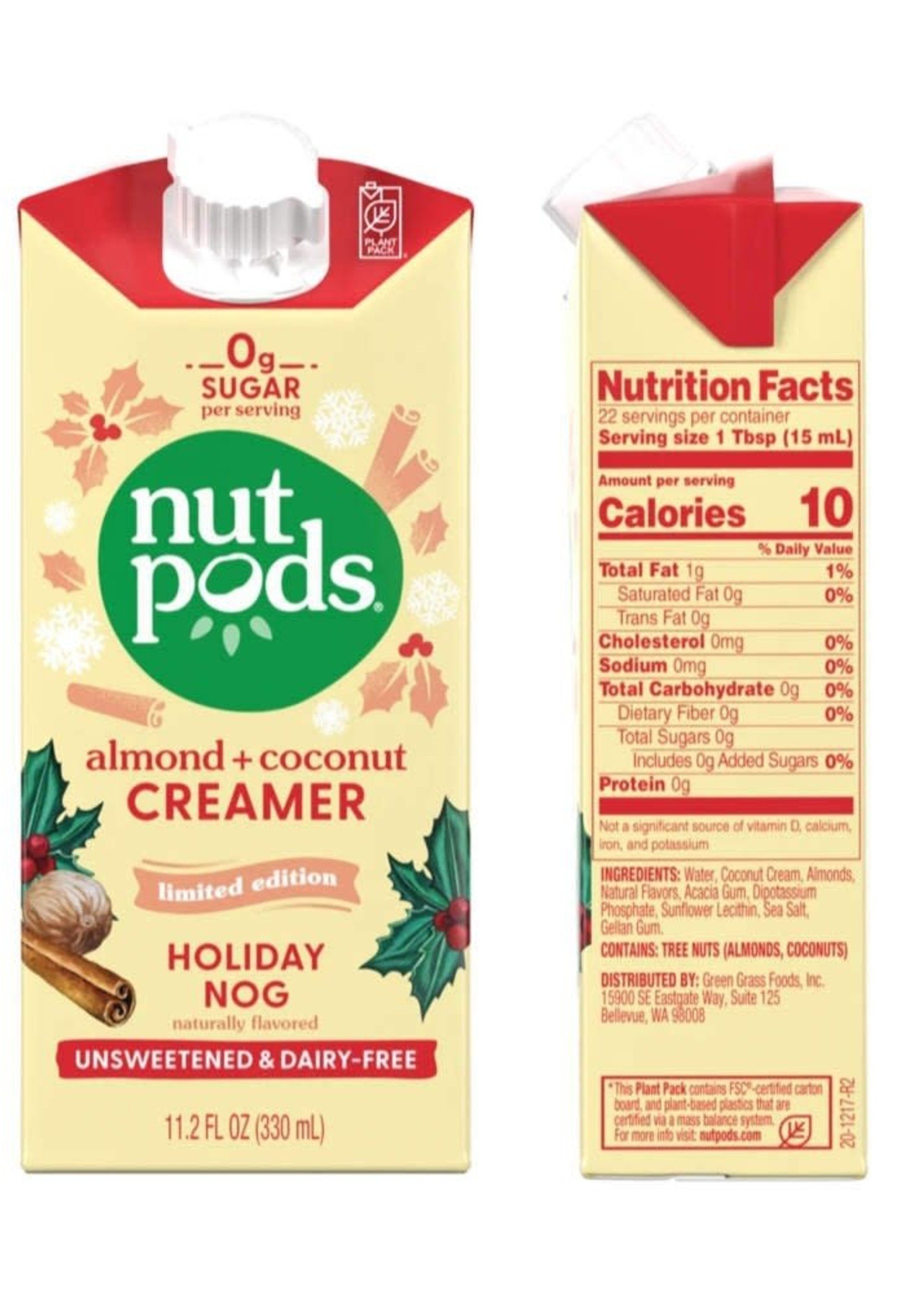 Nut Pods Crème coco et amande 330ml - Nut pods