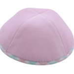 Coolkippahs Velvet Pink- Pink/Mint Trim With Clips