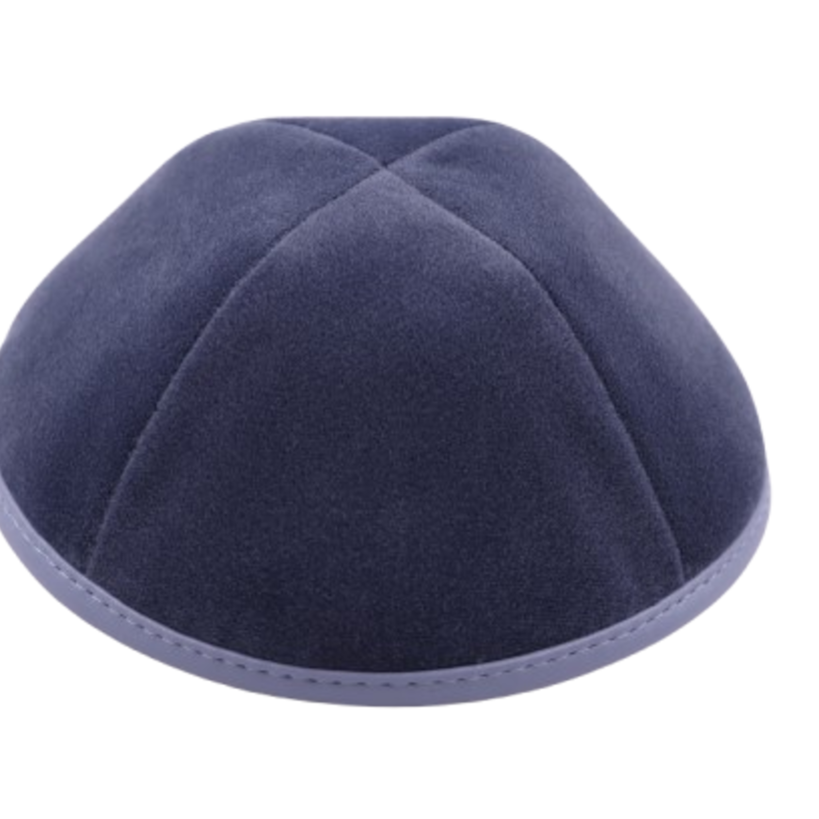 Coolkippahs Grey/Blue Velvet Pleather Trim
