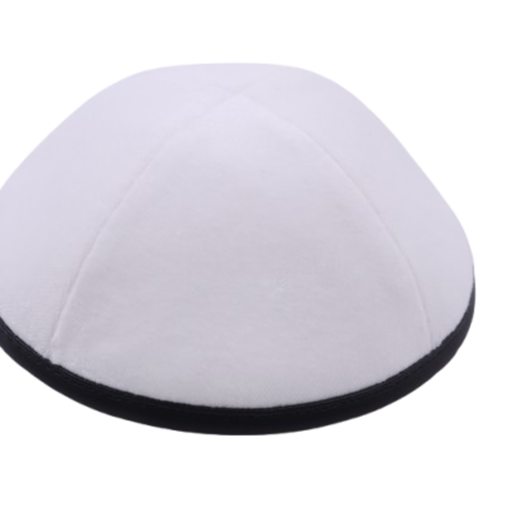 Coolkippahs Velvet White- Black Leather Trim
