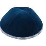 Coolkippahs Velvet Teal- White/Teal Trim