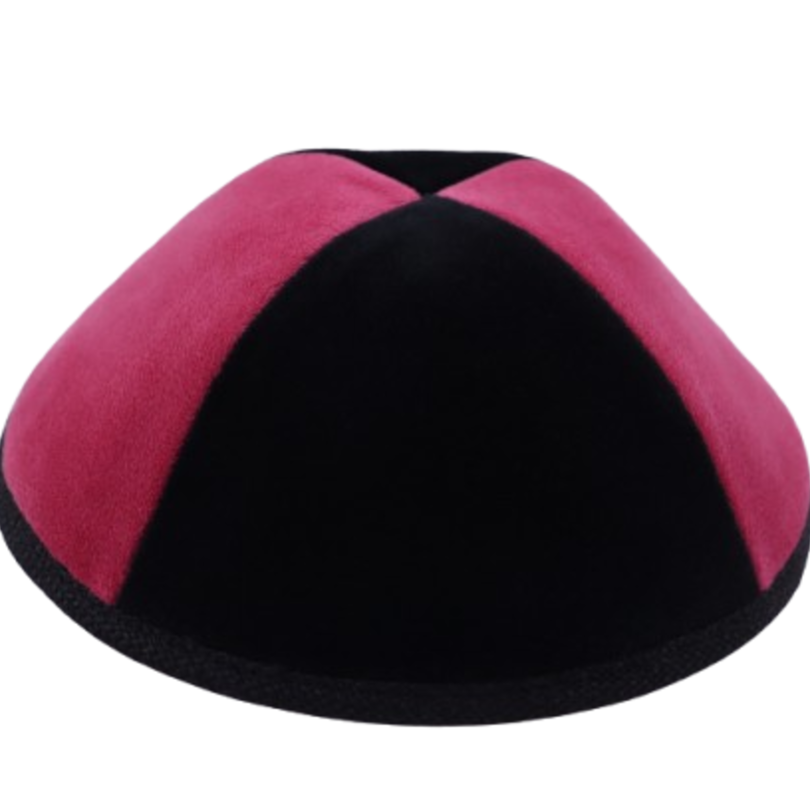 Coolkippahs Velvet Magenta + Black- Burlap Trim