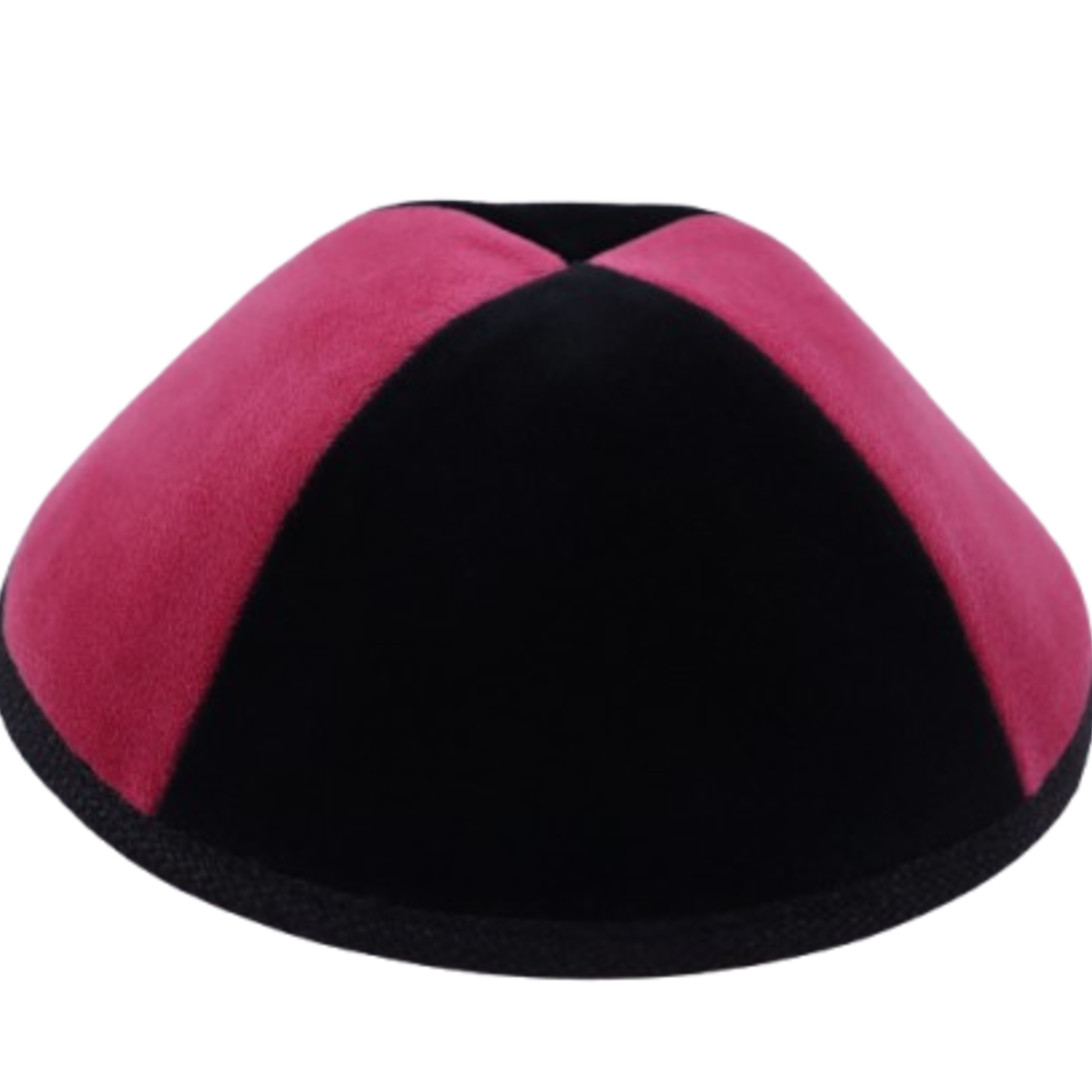 Coolkippahs Velvet Magenta + Black- Burlap Trim with Clips