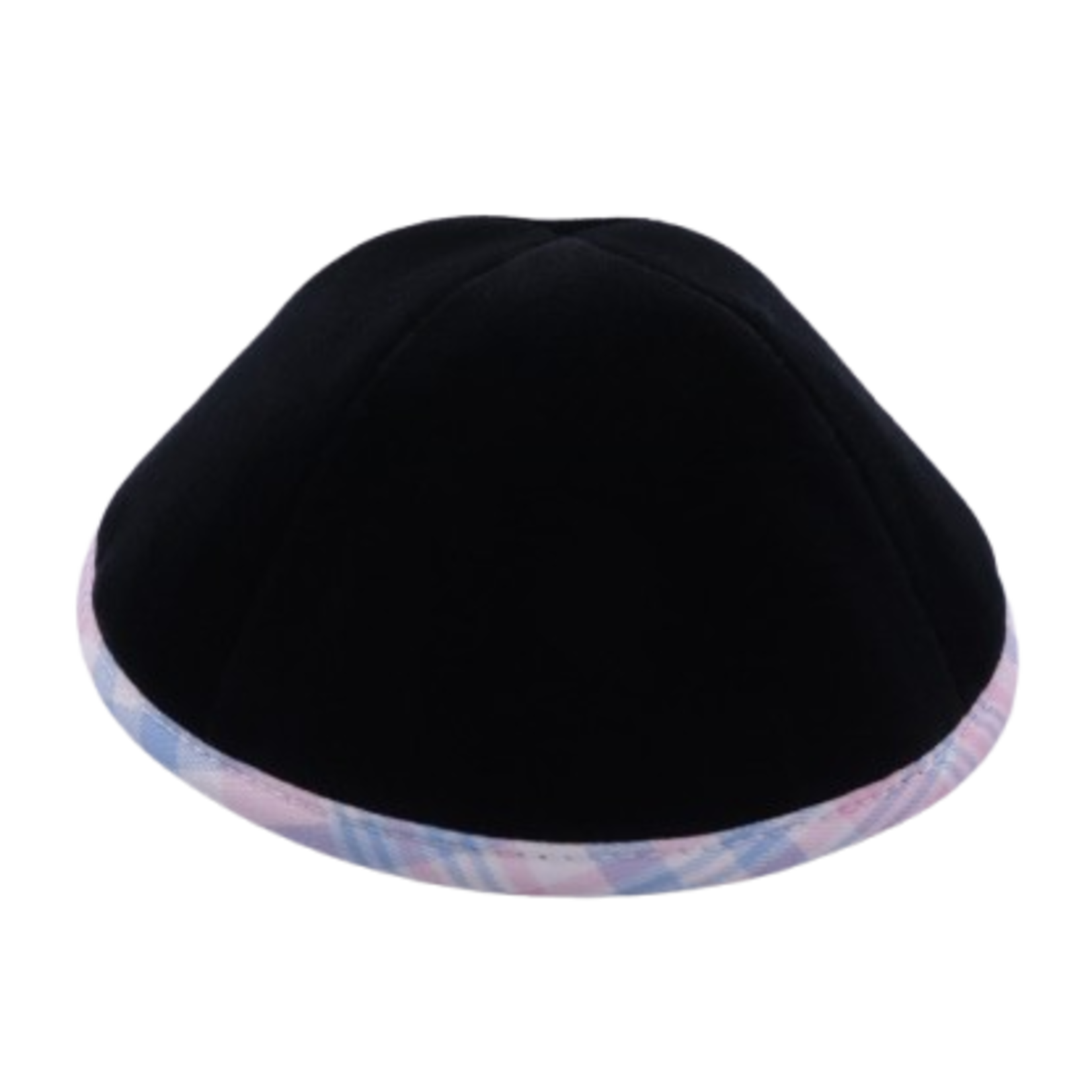 Coolkippahs Velvet Black- Pastel Trim With Clips