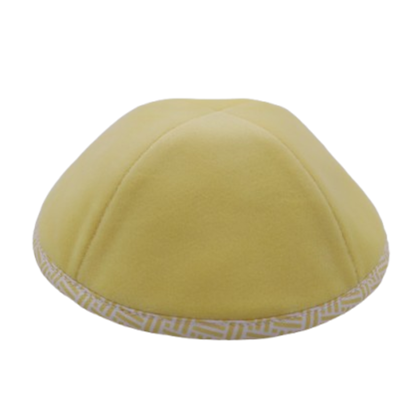Coolkippahs Velvet Buttercup- Yellow/White Trim With Clips