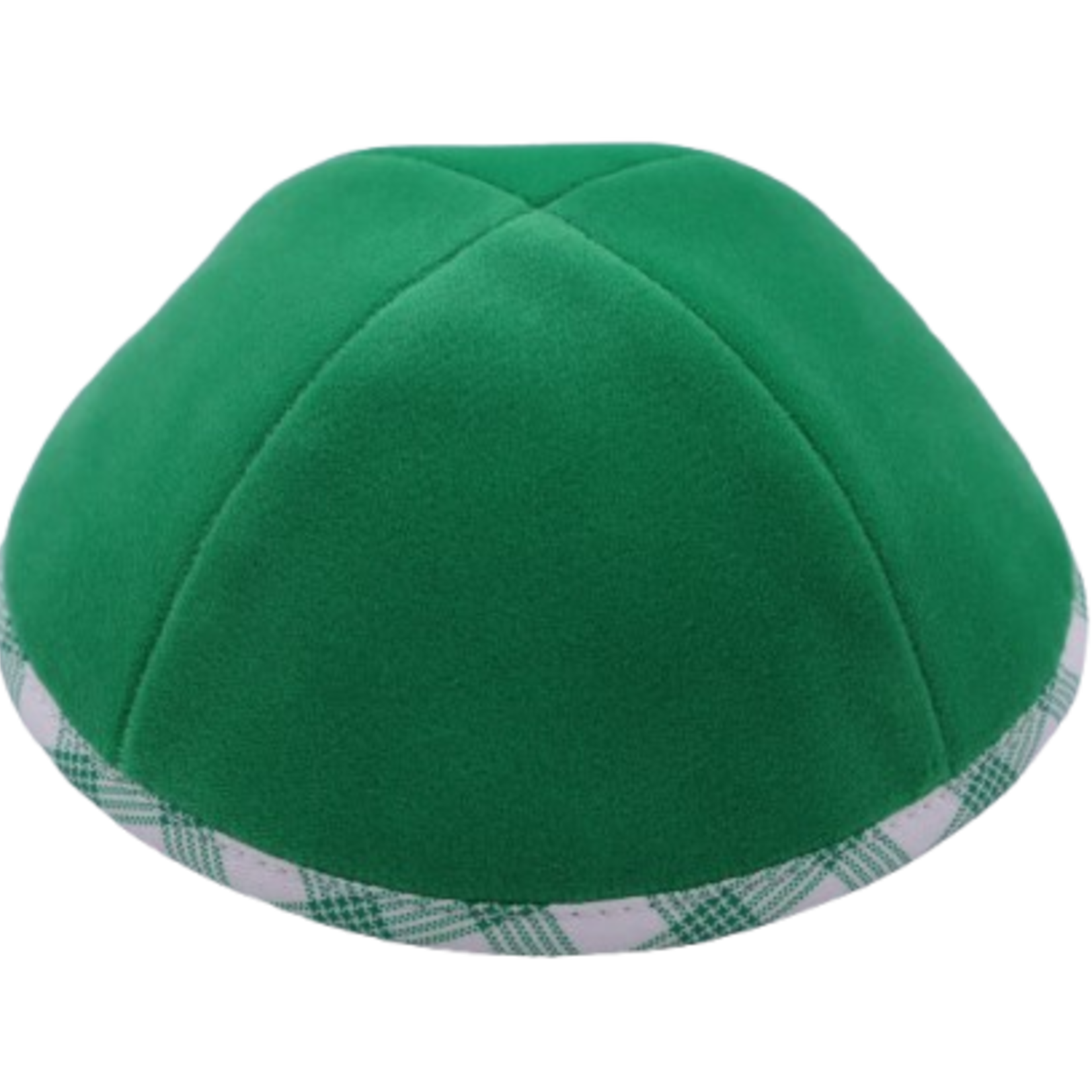 Coolkippahs Velvet Emerald Green- Green/White Trim