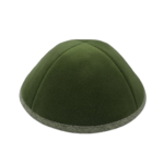 Coolkippahs Matcha Velvet with Heather Burlap Trim with Clips