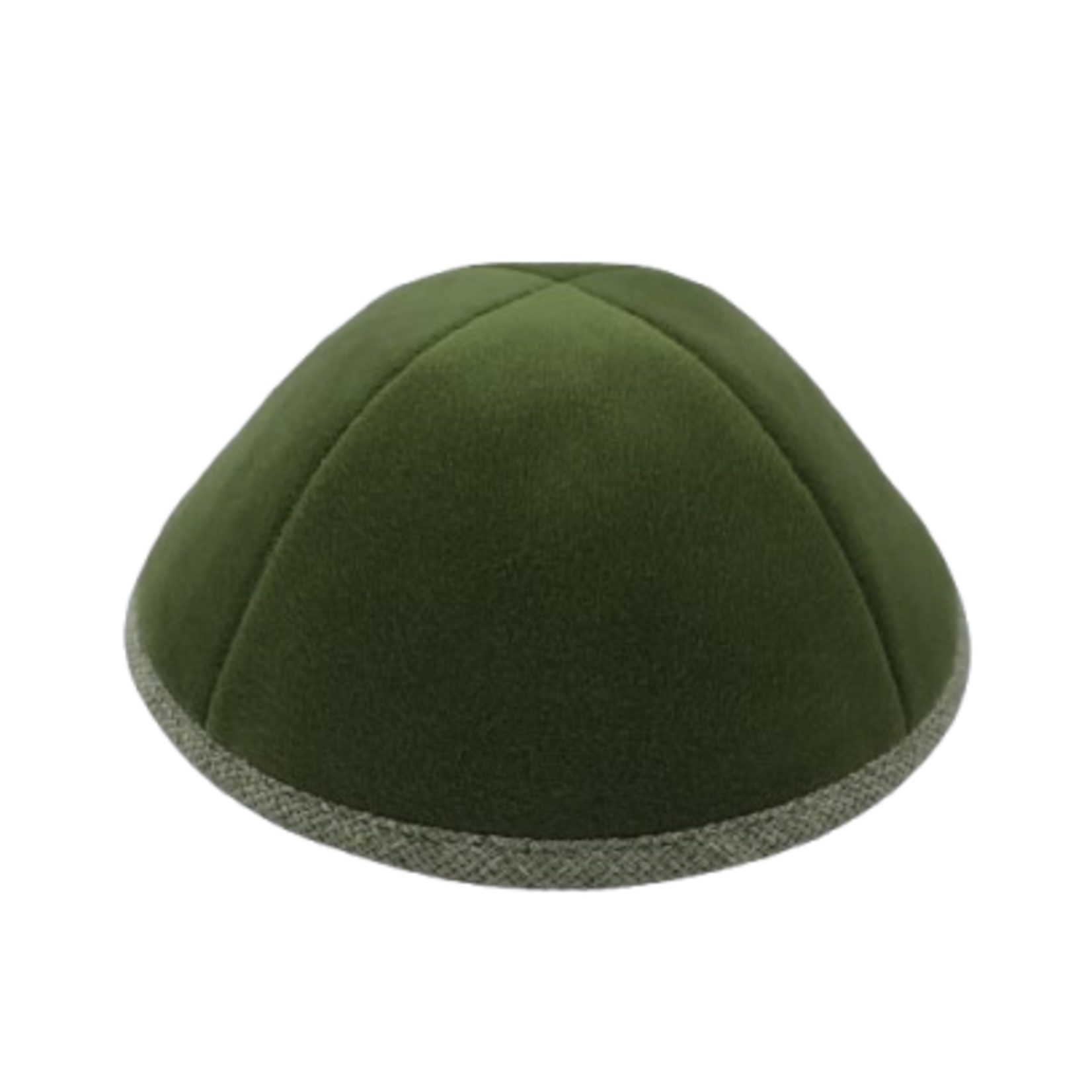 Coolkippahs Matcha Velvet with Heather Burlap Trim with Clips