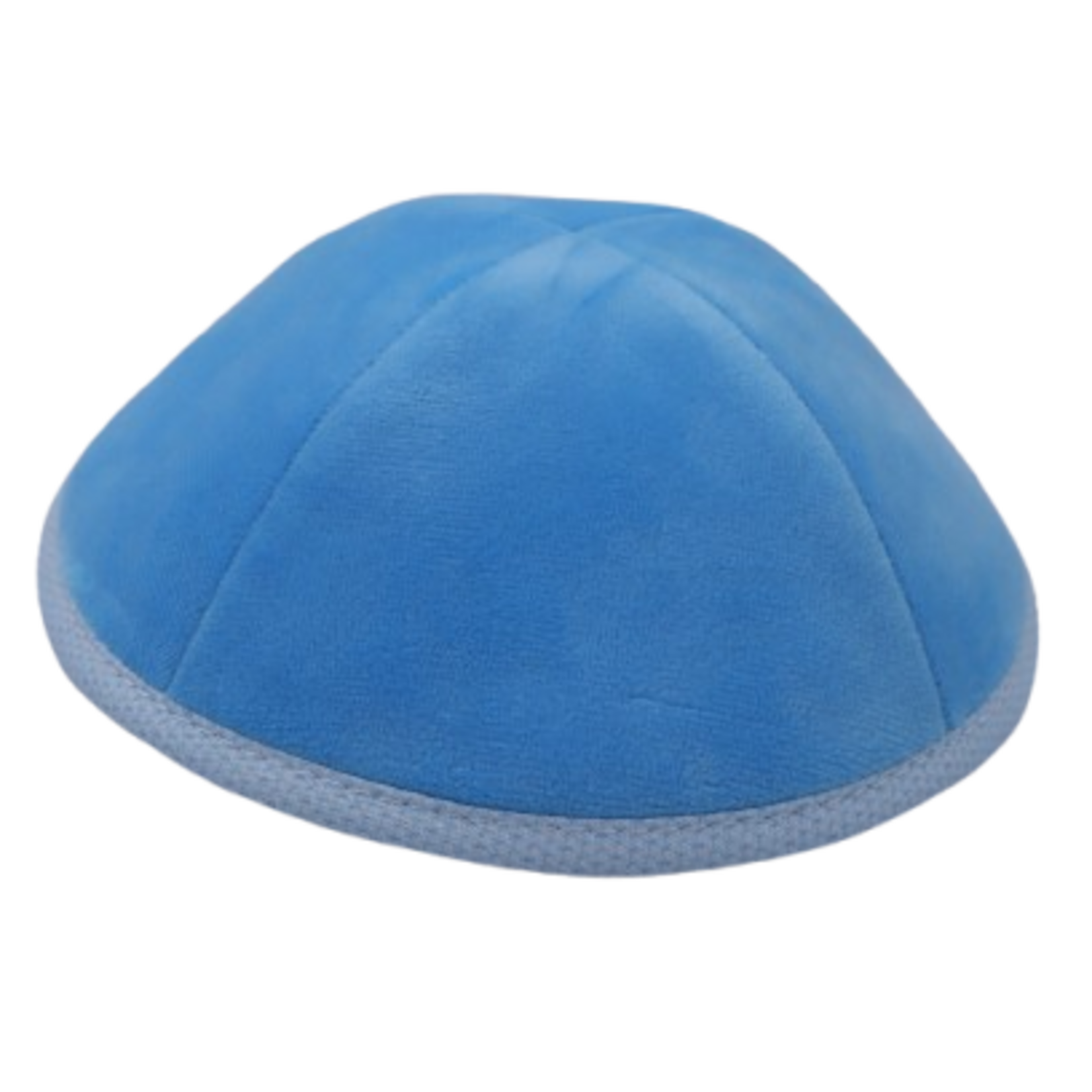Coolkippahs Velvet Aqua Blue- Aqua/White Trim