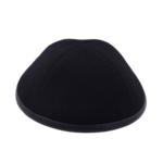 Coolkippahs Wool Black- Black Pleather Trim