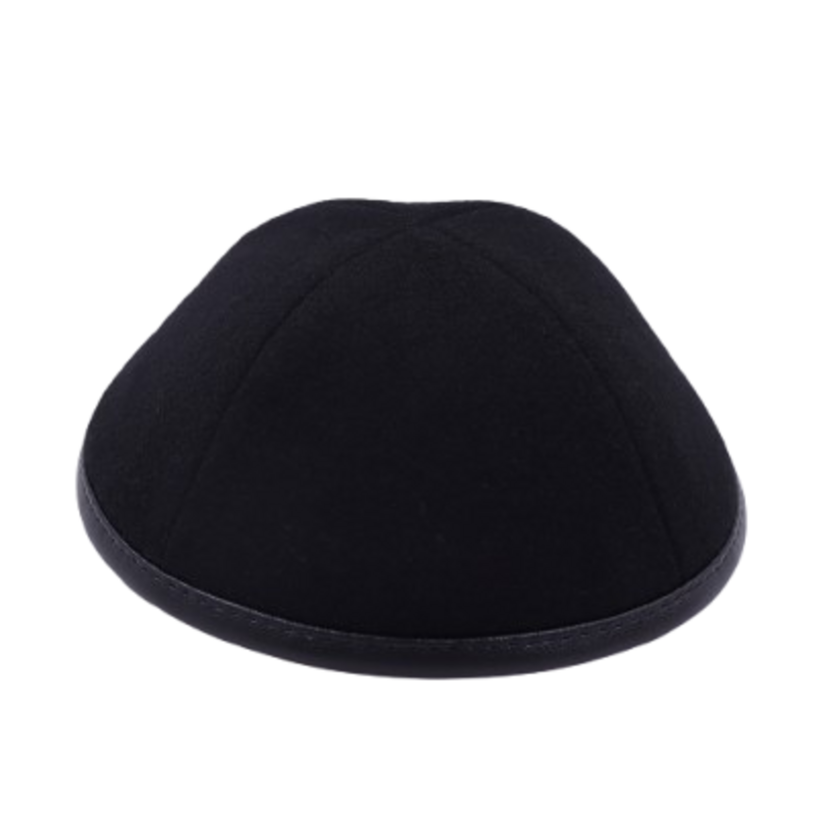Coolkippahs Wool Black- Black Pleather Trim