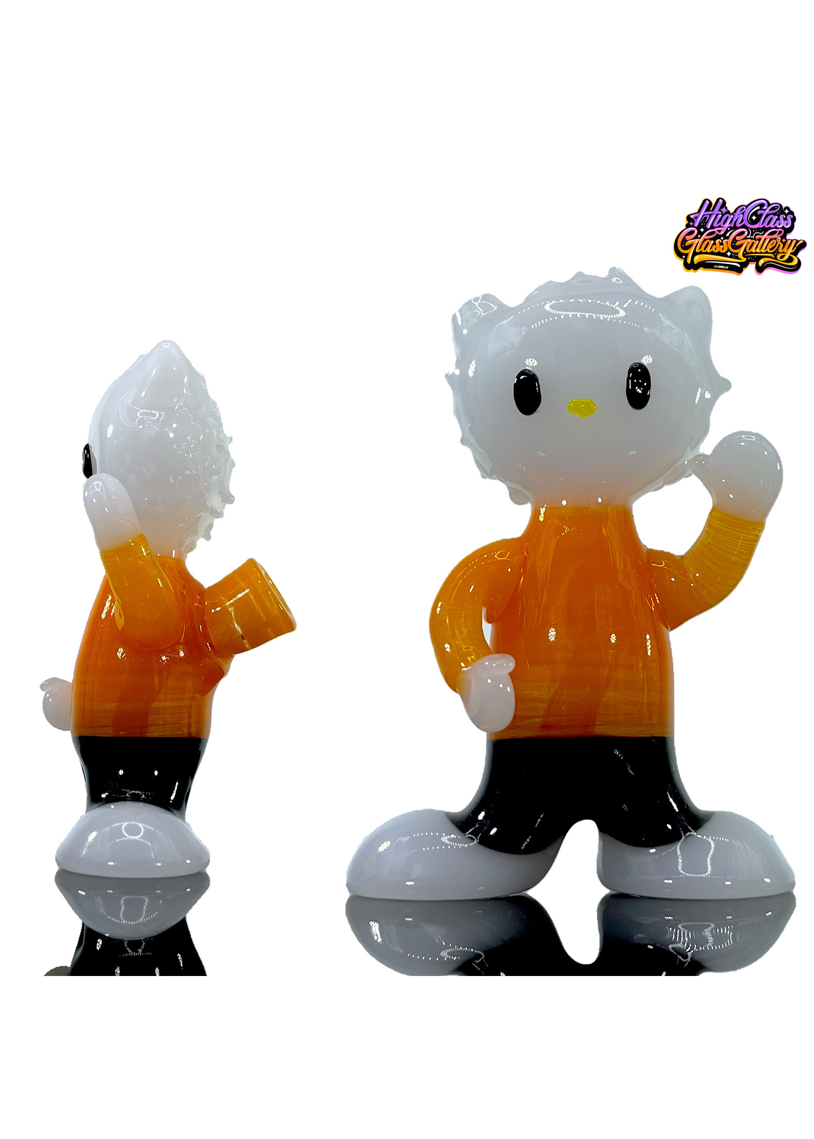 Artist Anodyne Glass Orange Shirt Kitty