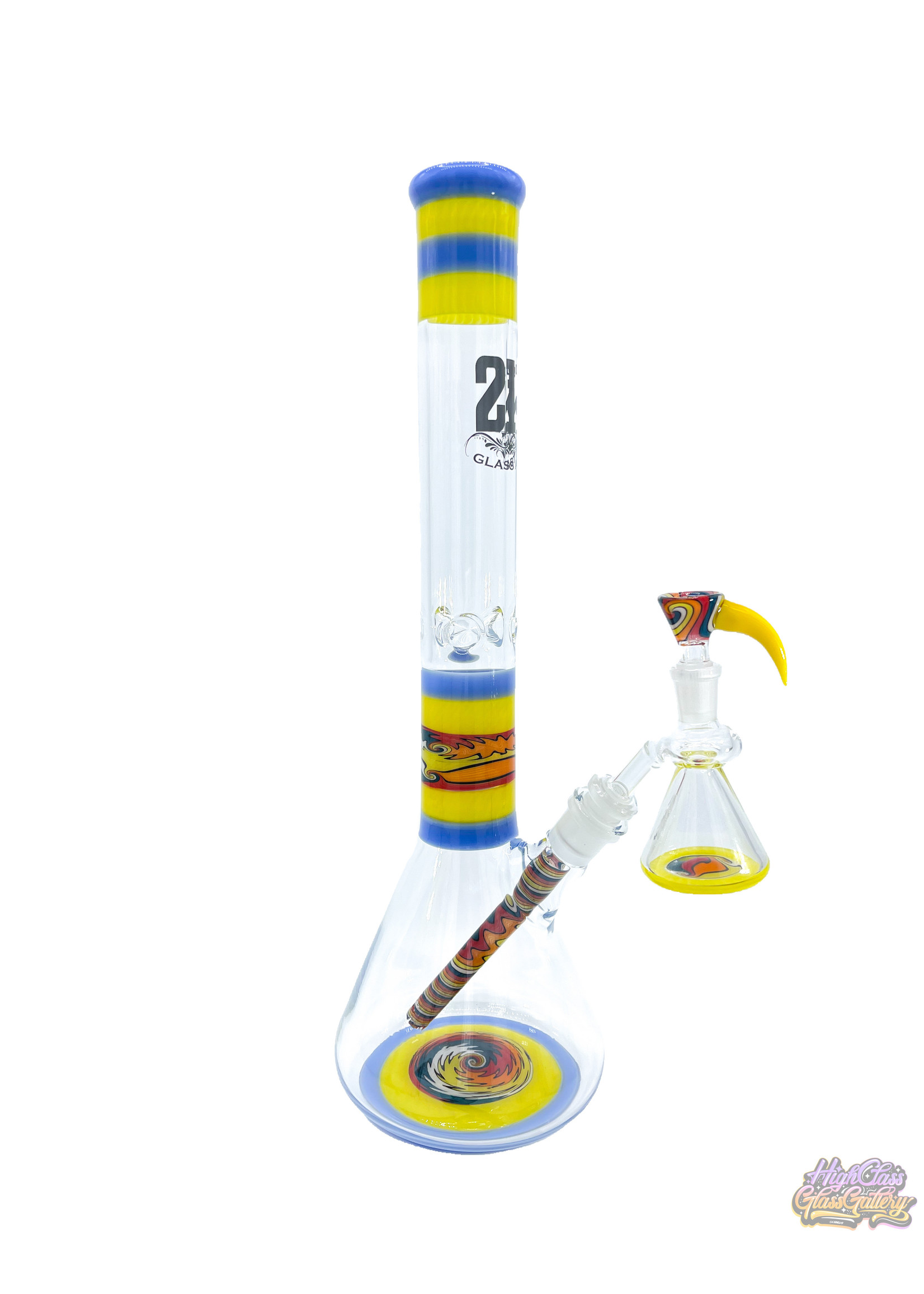 2K Glass Art 2K Glass Worked Beaker Set #2