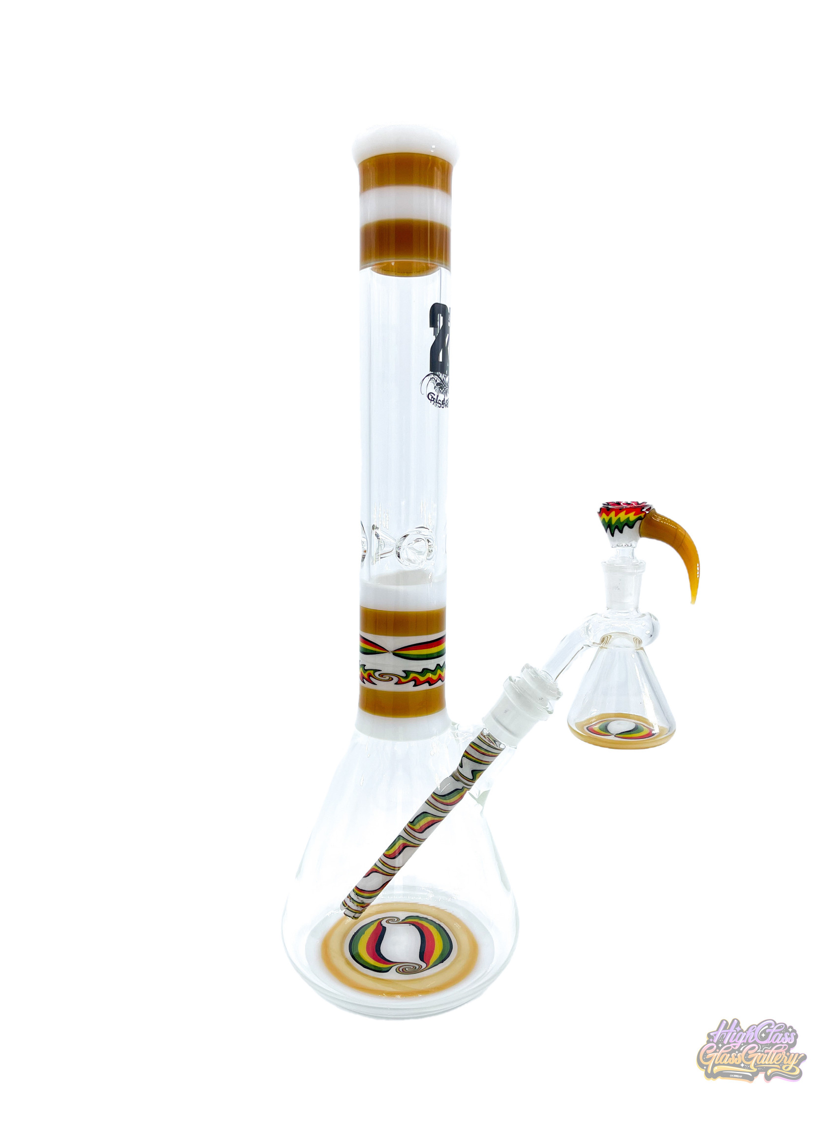 2K Glass Art 2K Glass Worked Beaker Set #10