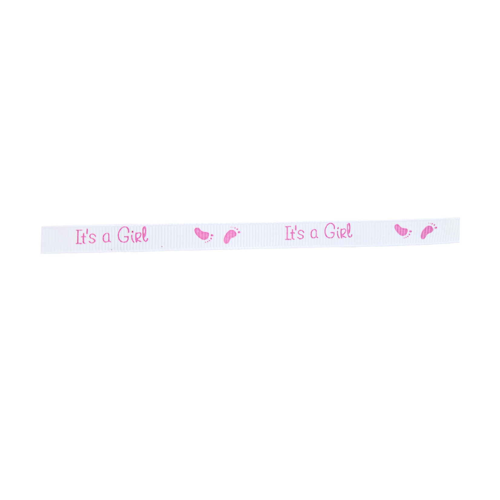 3/8" x 25 Yards "It's a Girl" Baby Shower Grosgrain Ribbon