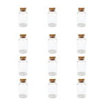 2" Mini Glass Cork Bottles - 12 PCS