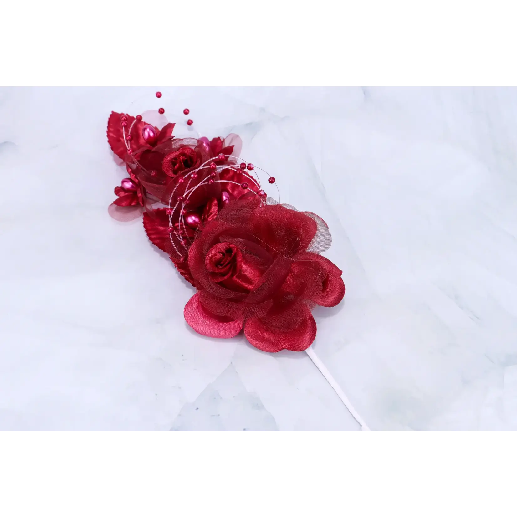 6"  Silk Corsage Flowers with Pearl Spray - Pack of 12
