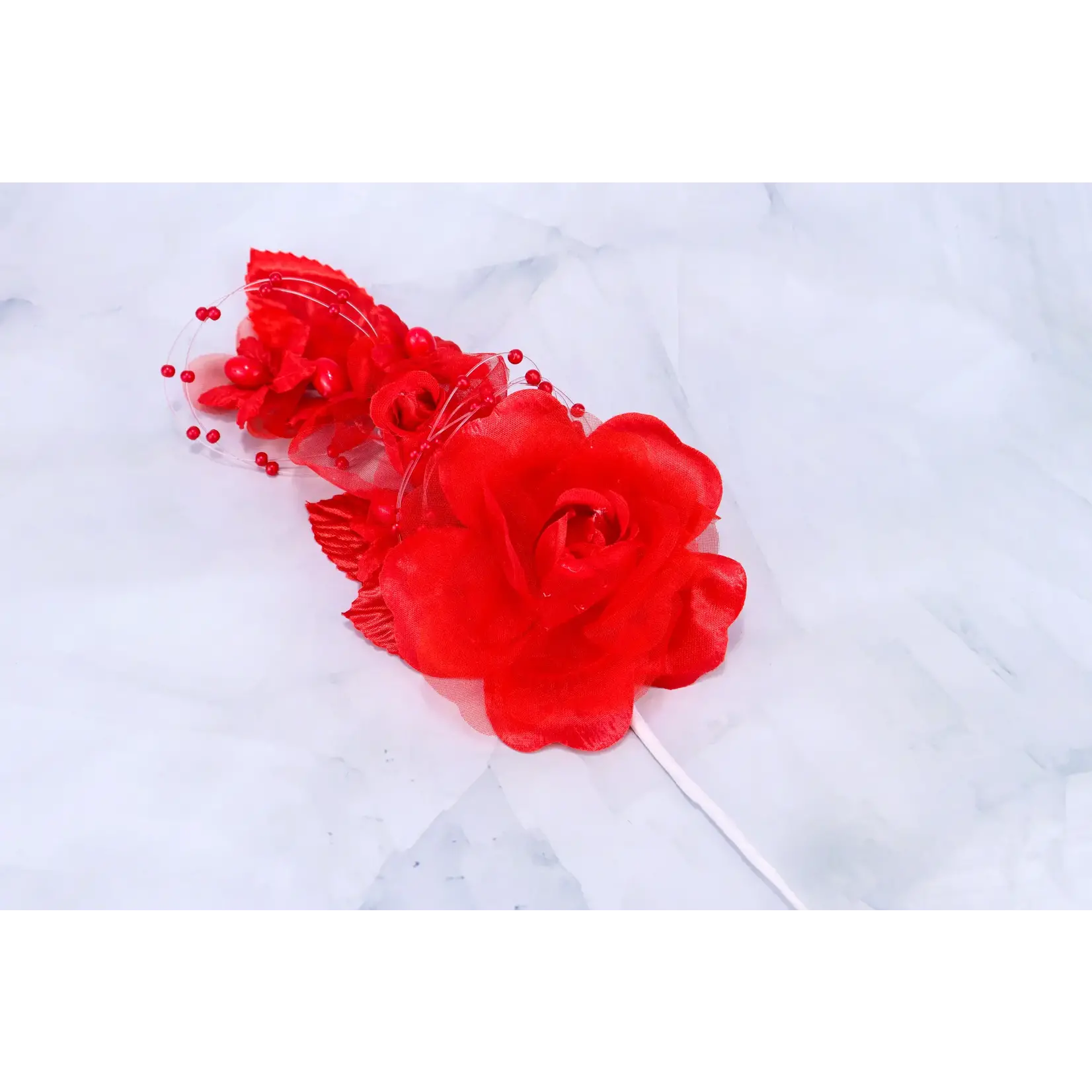 6"  Silk Corsage Flowers with Pearl Spray - Pack of 12
