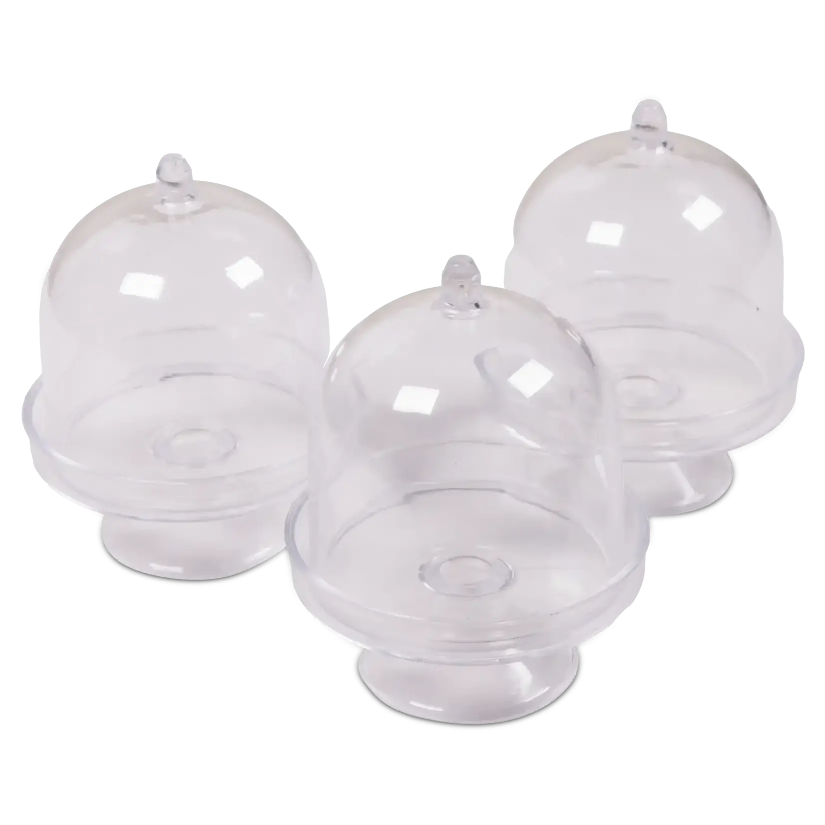 Plastic Cake Holder w/Dome 1" x 3" - 6 PCS