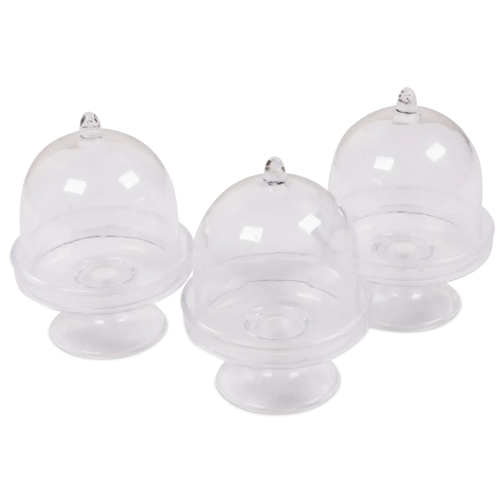 Clear Plastic Cake Holder 2.75" x 3.75" - 12 PCS