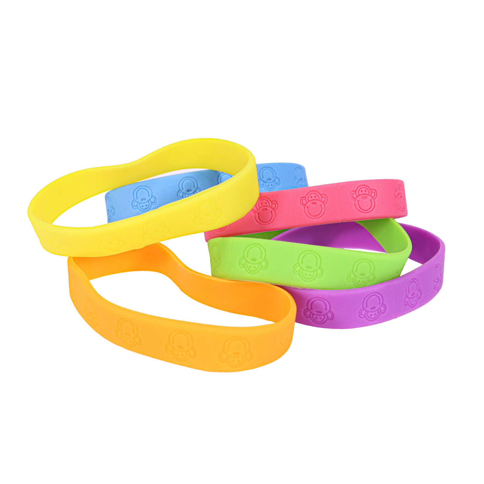 Monkey Wristbands Assorted Colors - 24 PCS