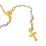Van Long Silk & Crafts Mini Rosaries 12 PCS - Blue/Gold