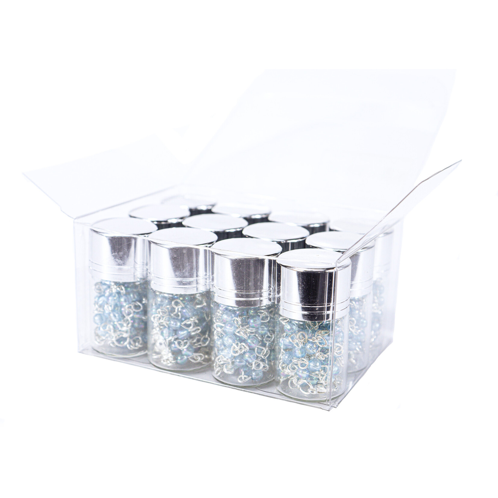 Van Long Silk & Crafts Mini Rosaries 12 PCS - Blue/Silver