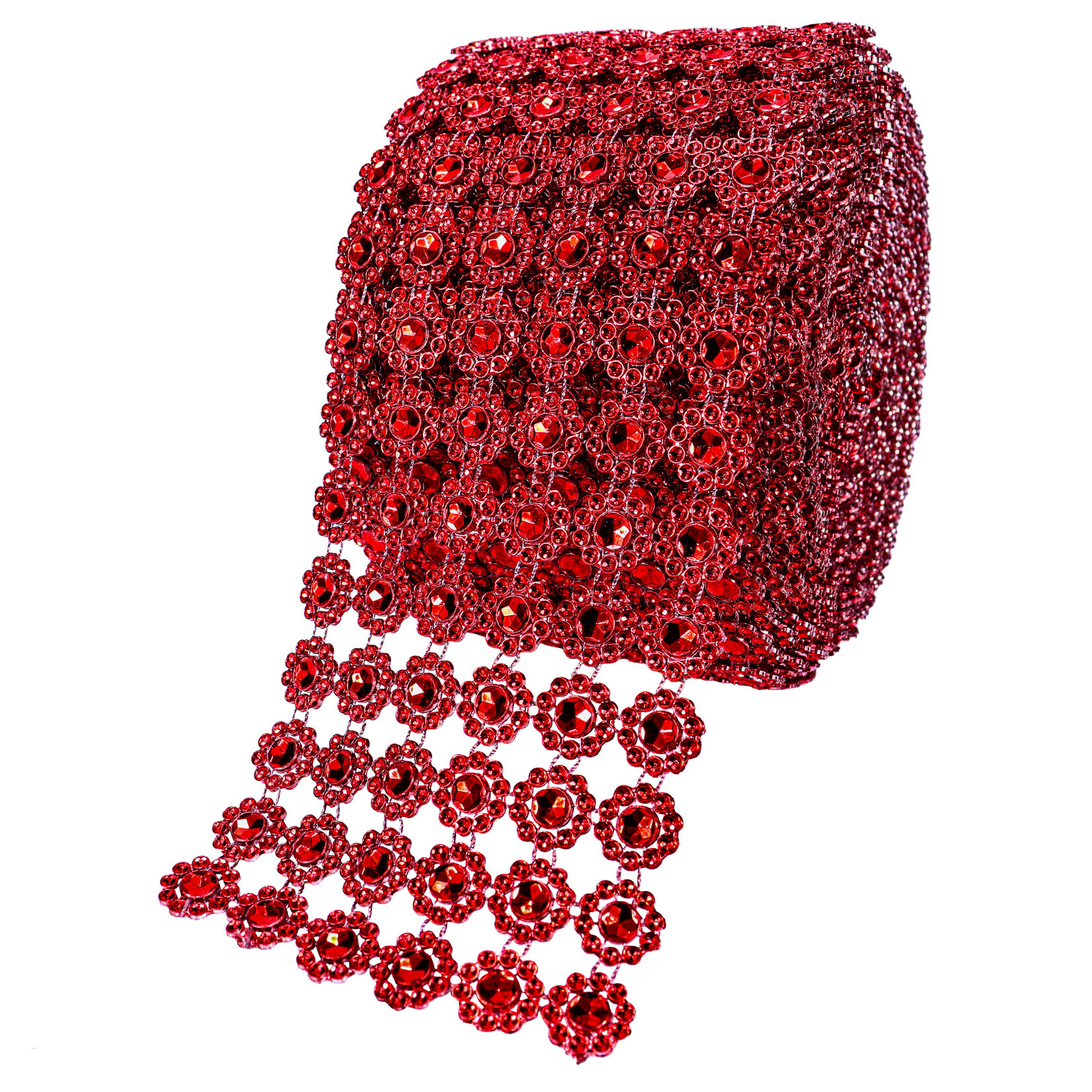 Mesh Flower Rhinestones Roll 4⅝" x 10 Yards -