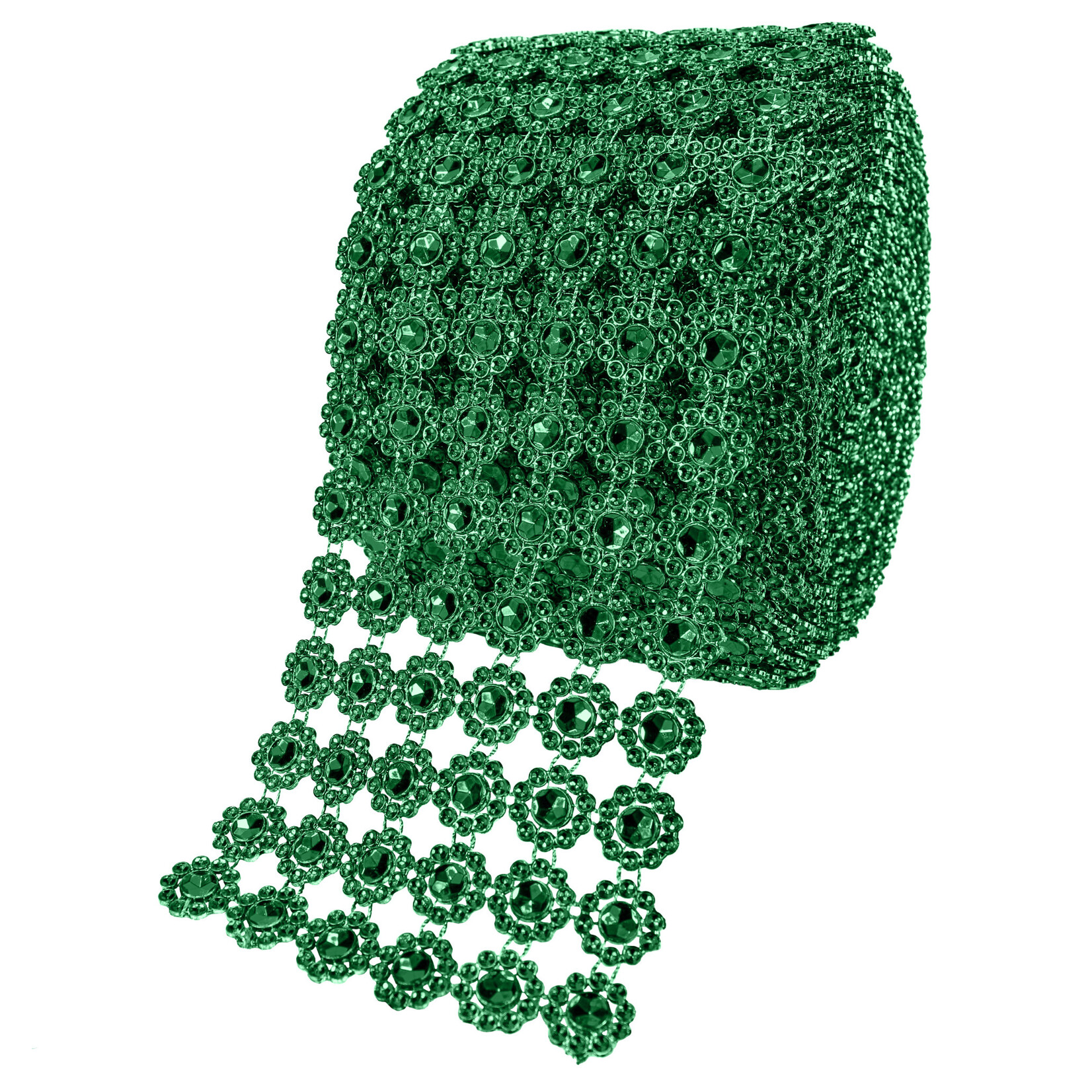 Mesh Flower Rhinestones Roll 4⅝" x 10 Yards -