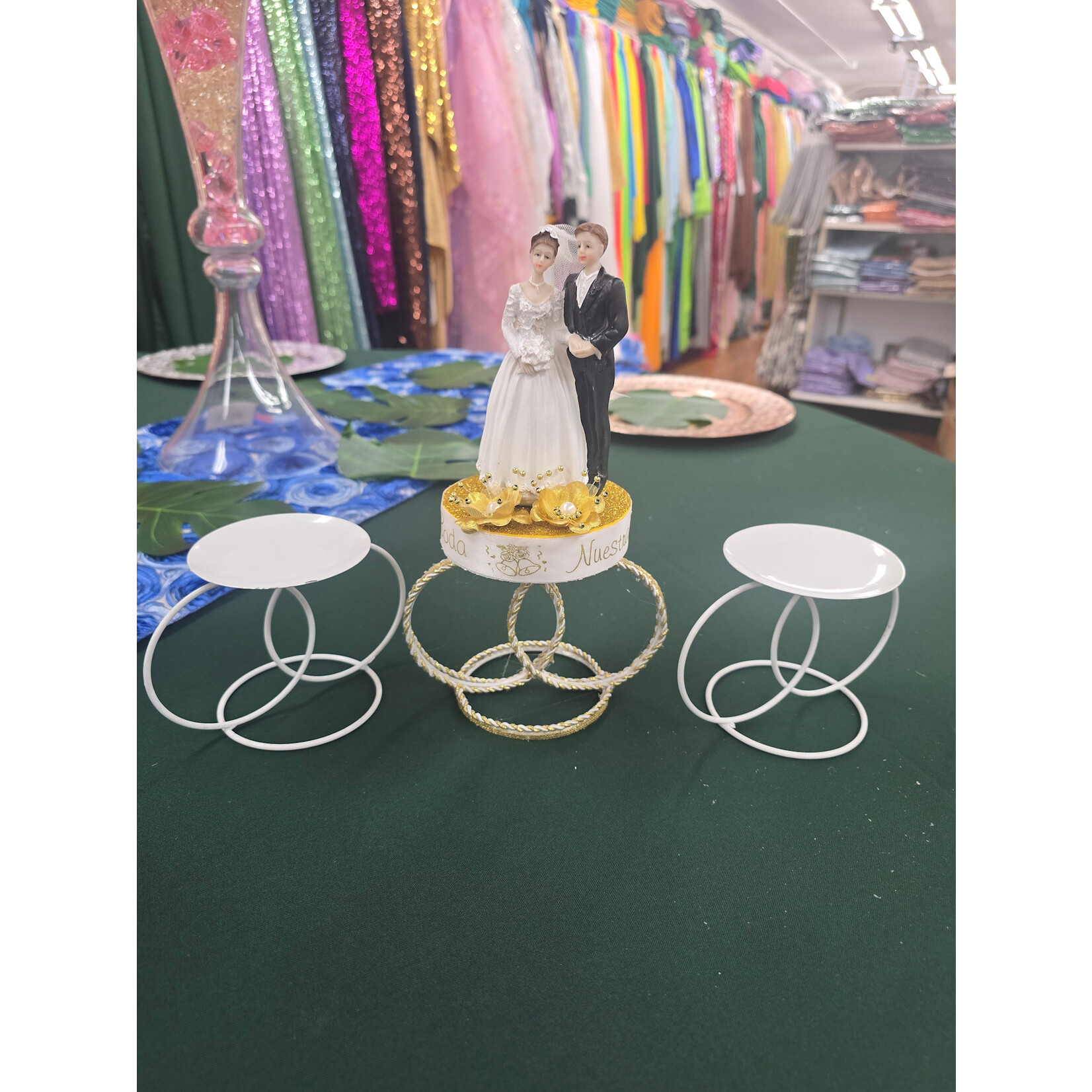 4" White Metal Centerpiece Stand – Wedding, Baptism, First Communion, Party Decoration