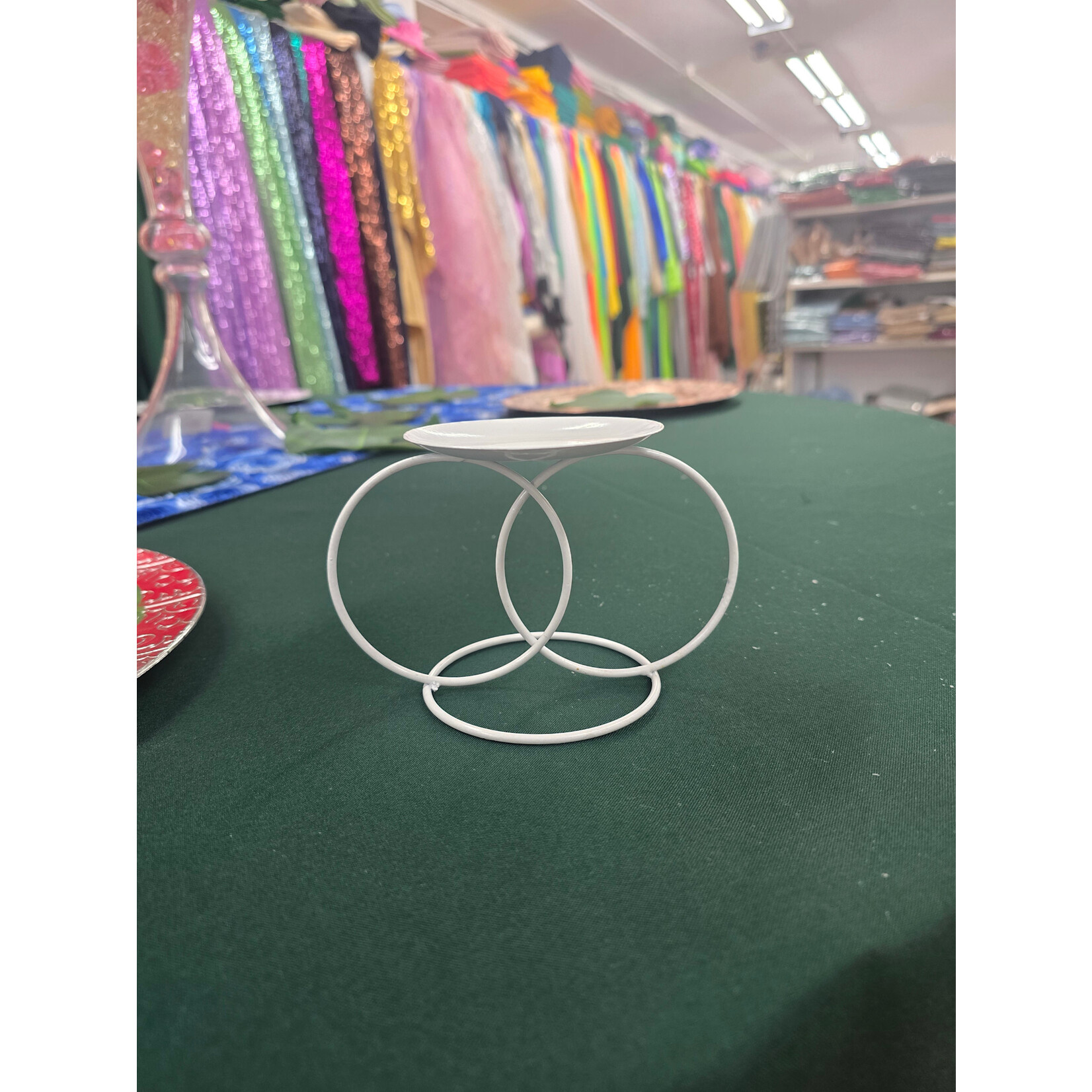 4" White Metal Centerpiece Stand – Wedding, Baptism, First Communion, Party Decoration