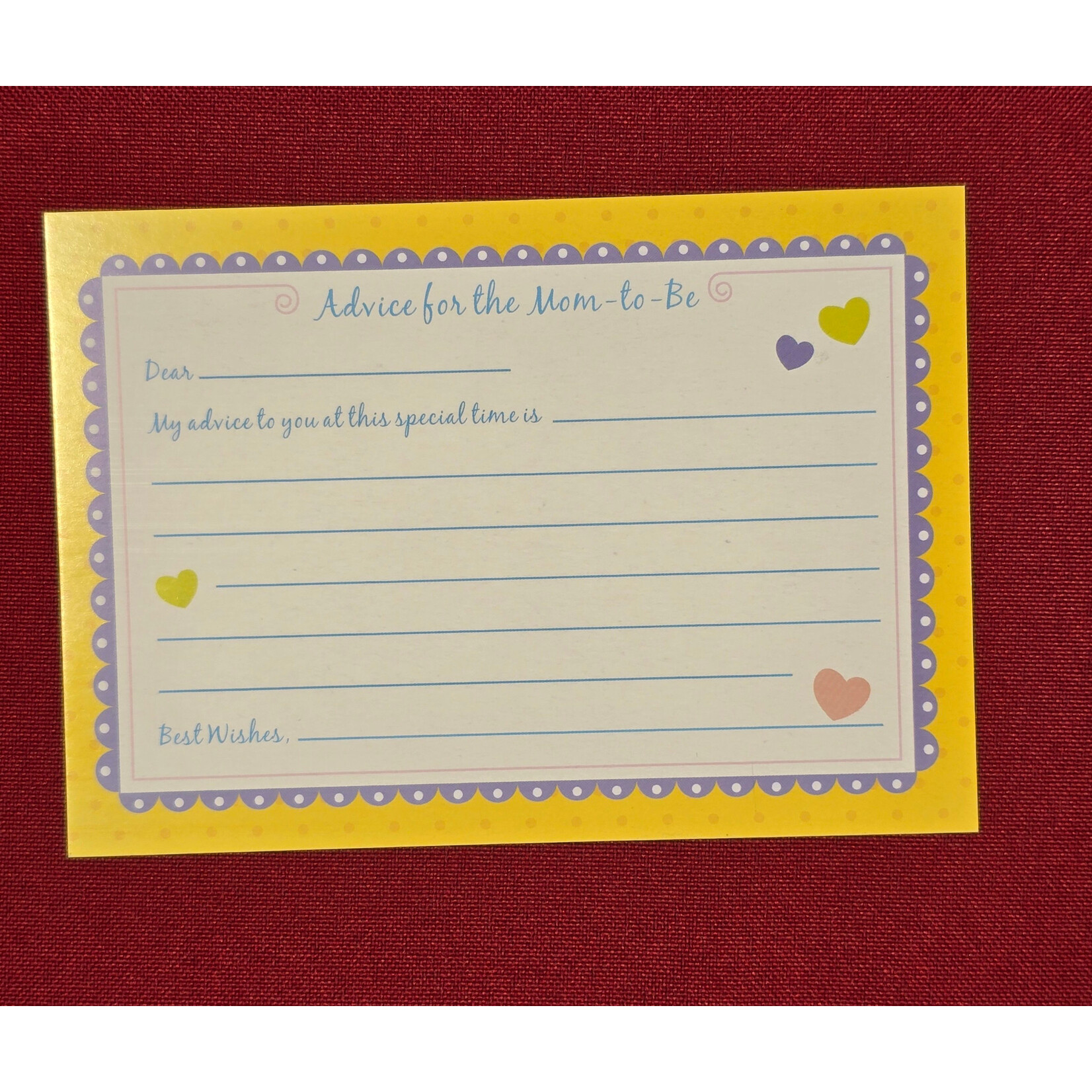 "Advice for Mom To Be" Baby Shower 24 Cards - New Mommy Advice Game
