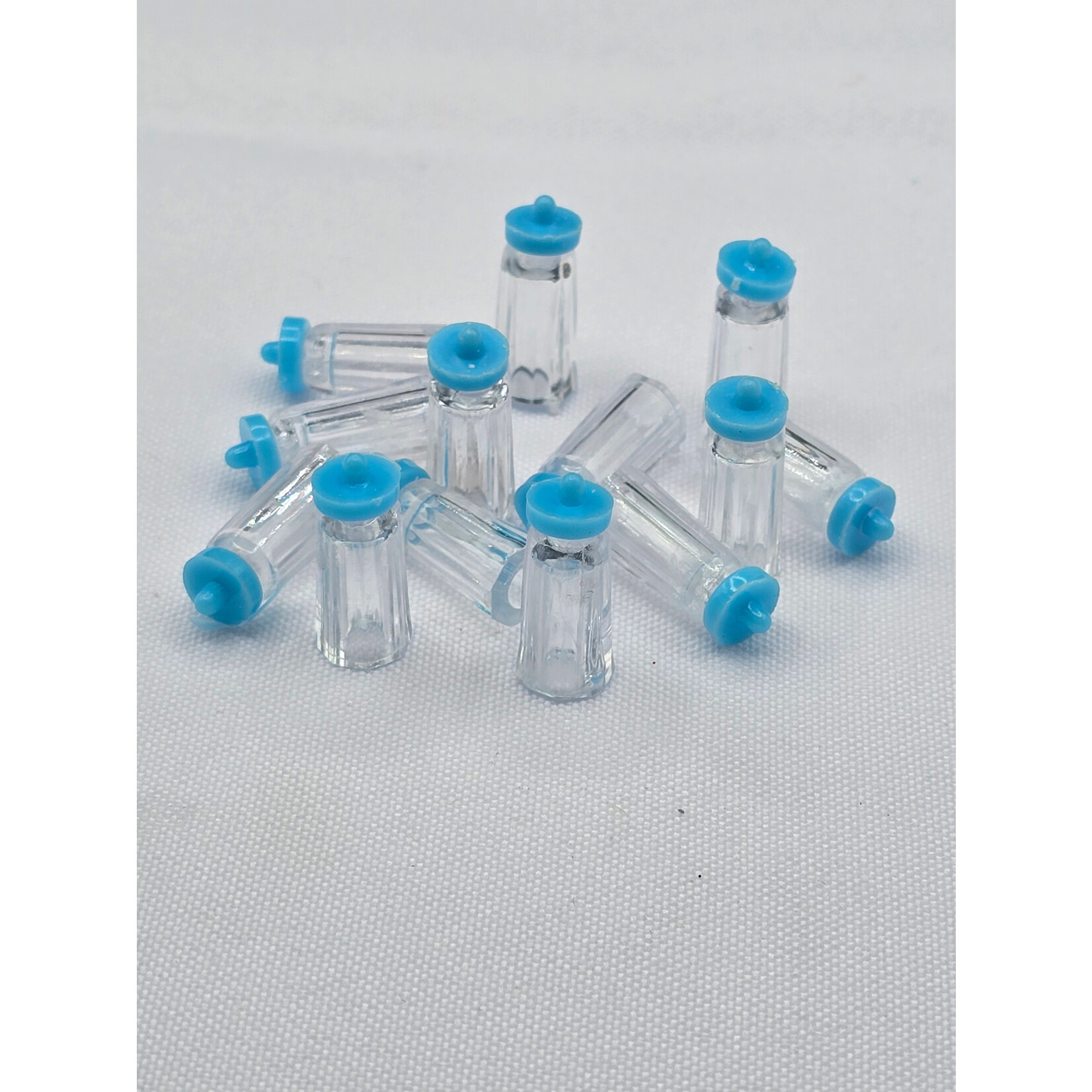 NST 1" Acrylic Blue Milk Baby Bottle - 12PCS