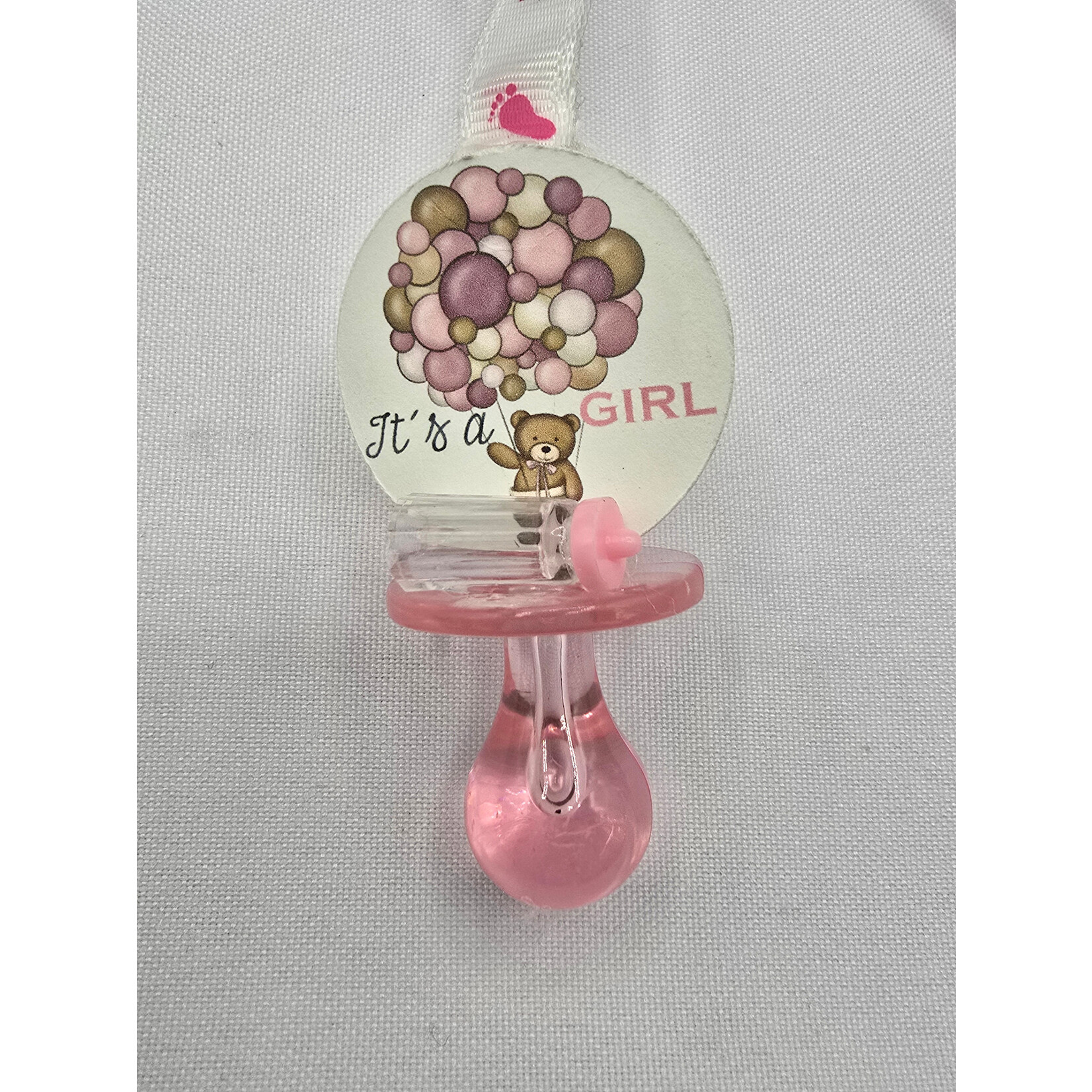 NST 1" Acrylic Milk Baby Bottle  12pc - Pink Baby Shower - Gender Reveal