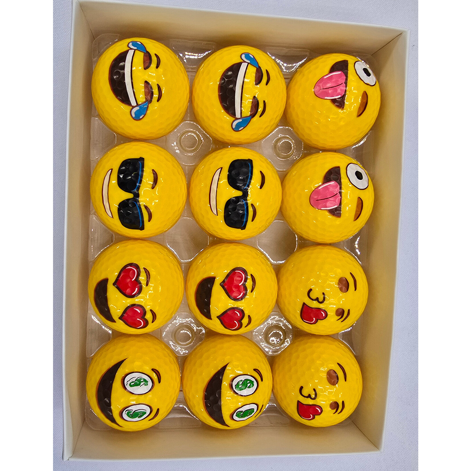 Professional Practice Golf Balls, 12 Emoji Balls 2-Ply