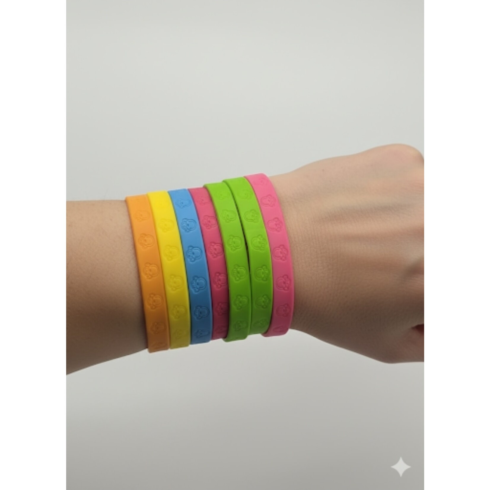 JM & Sons Monkey Face 12pc Rubber Bracelet - Party Favors - 6  Colors