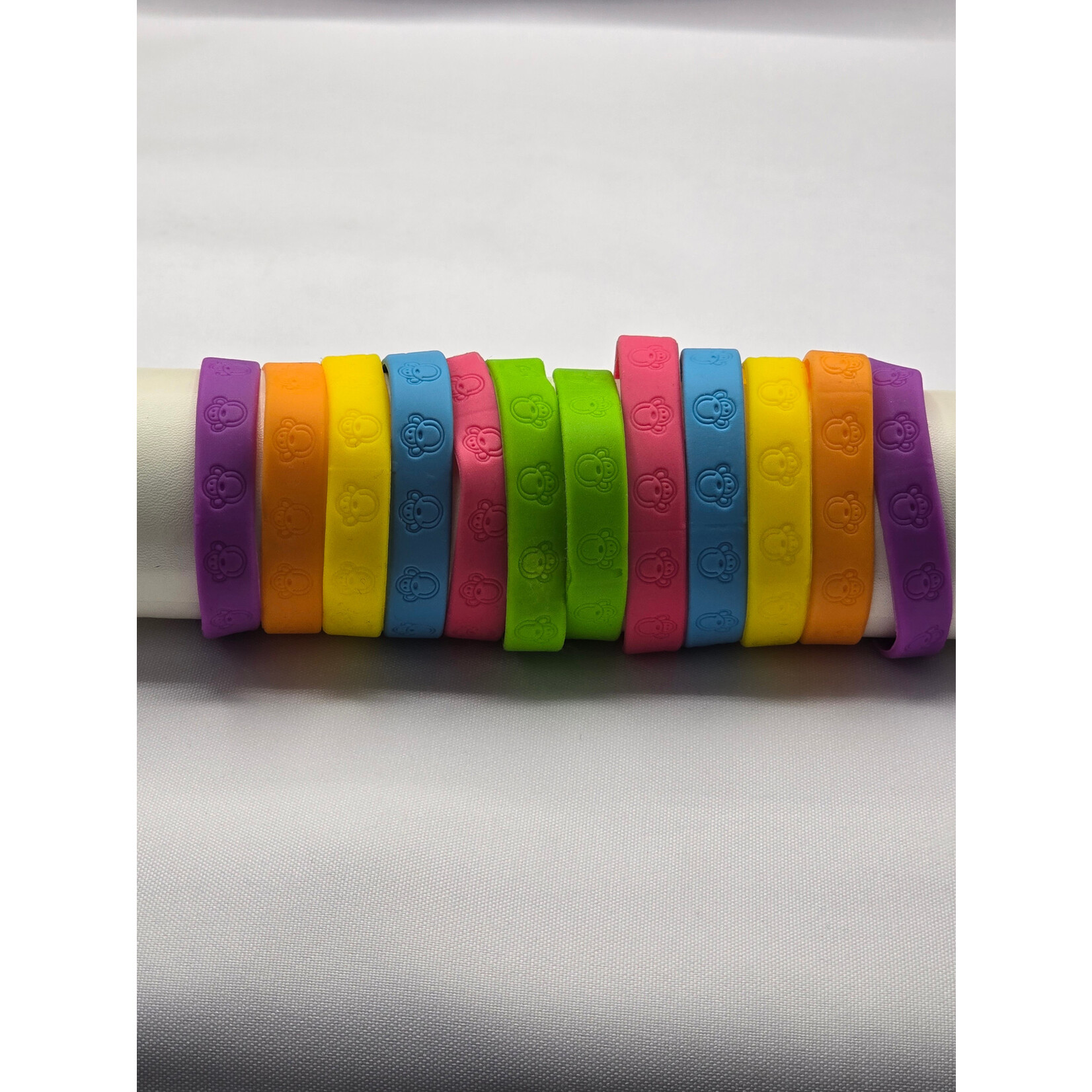 JM & Sons Monkey Face 12pc Rubber Bracelet - 6  Colors