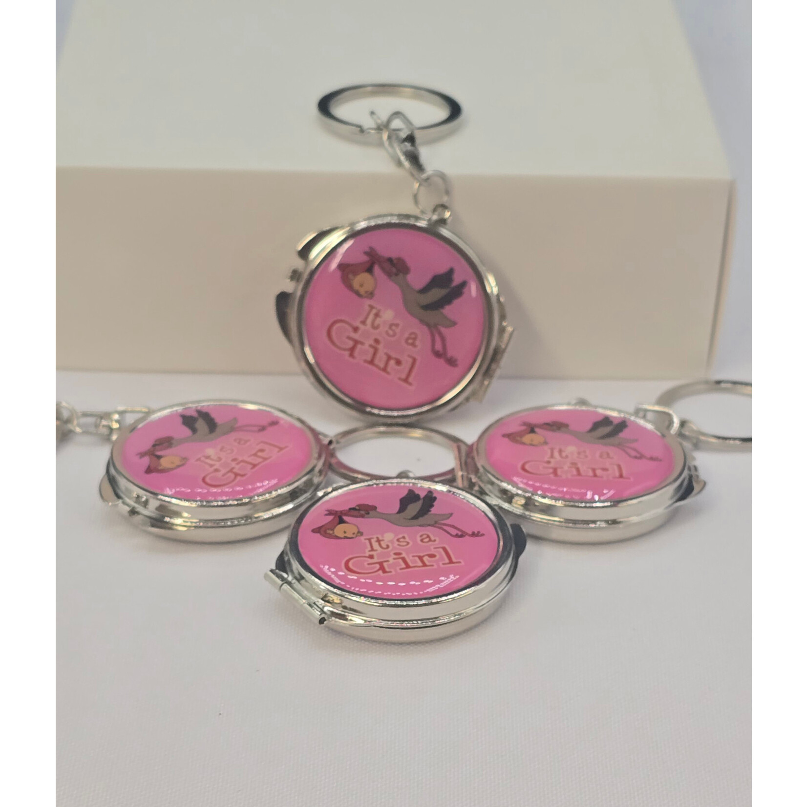It's A Girl Keychain Mirror - 12pc