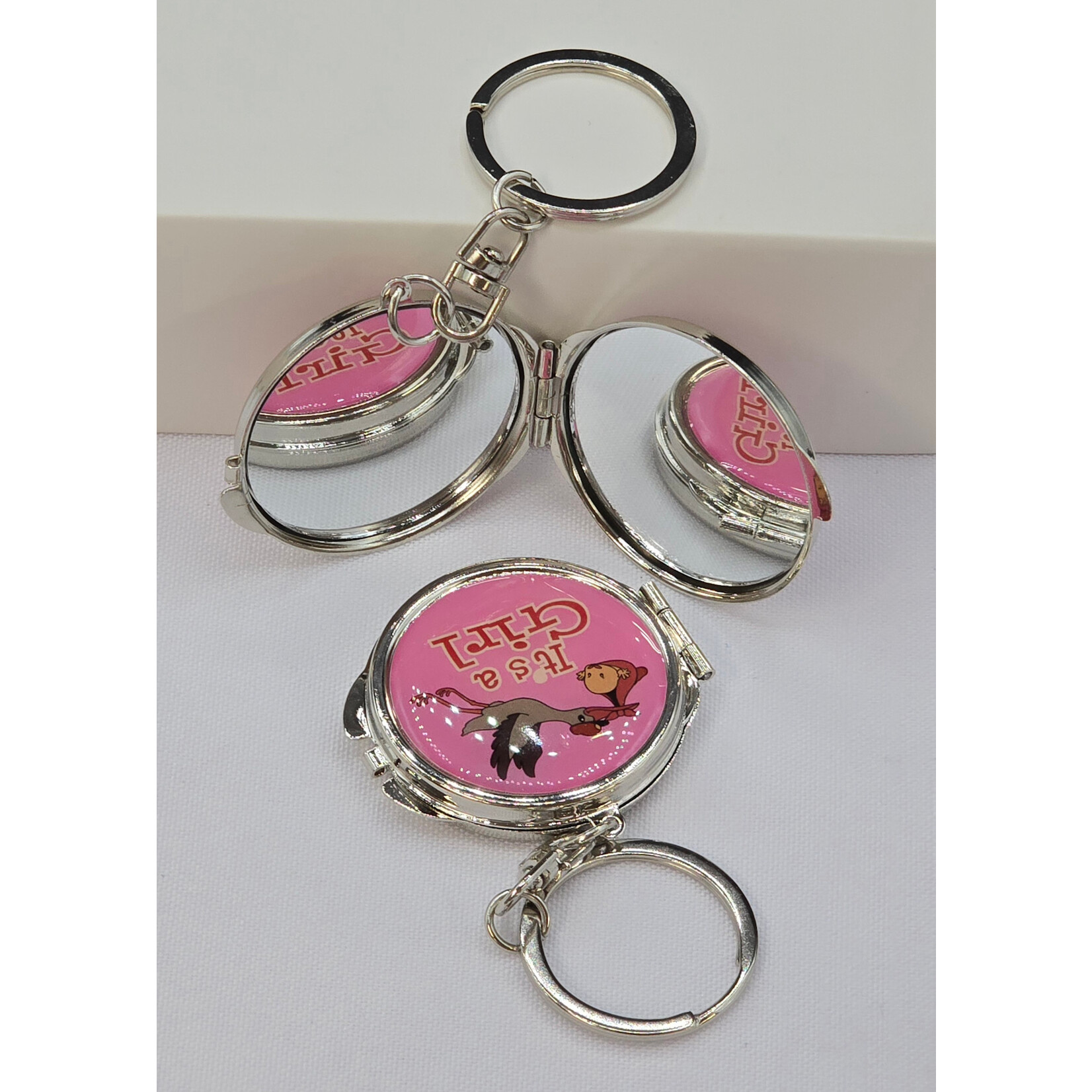 It's A Girl Keychain Mirror - 12pc