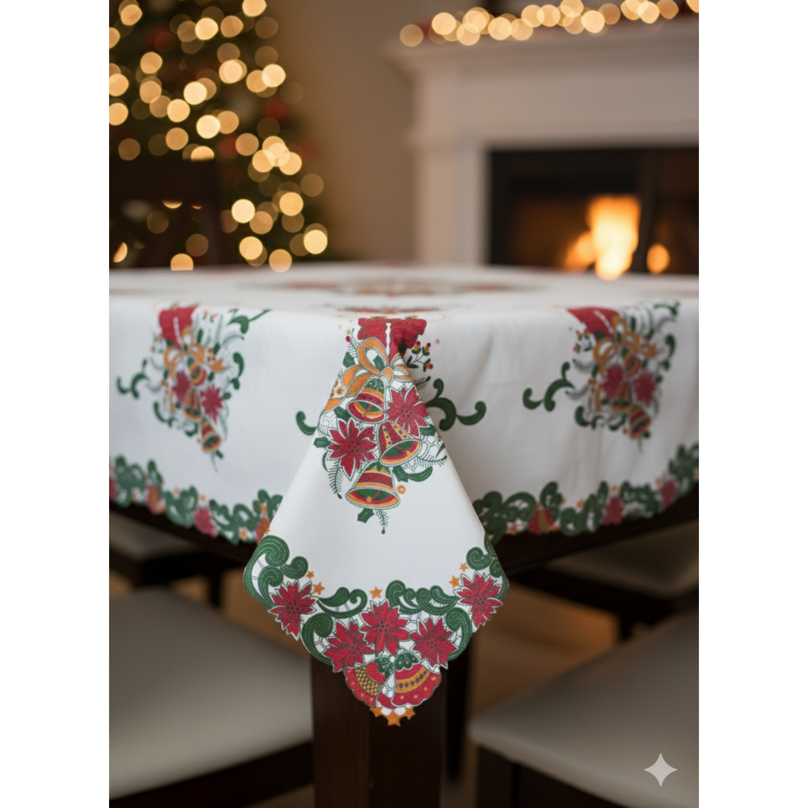 Painted Christmas Tablecloth