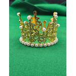 3" Pearl &  Rhinestone Vintage Crown 1pc - Gold