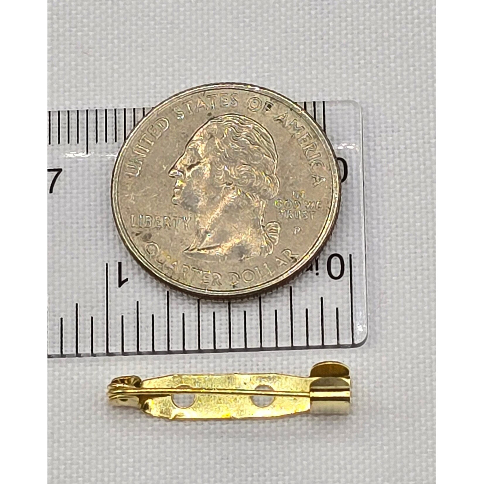 1" Flat Back Safety Pins 40 PCS - Gold