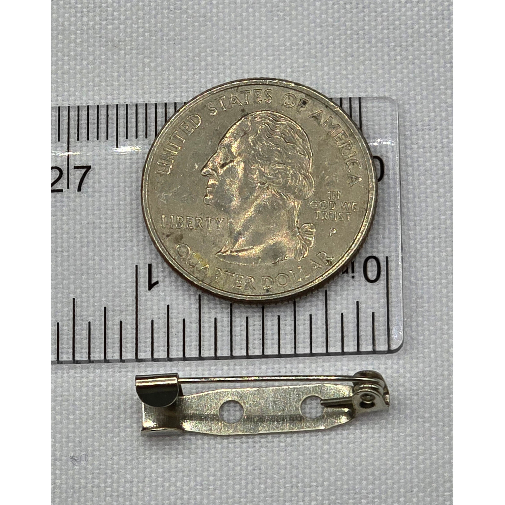 1" Flat Back Safety Pins 40 PCS - Silver