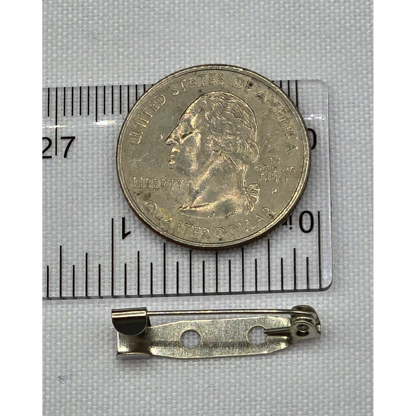 1" Flat Back Safety Pins 40 PCS - Silver