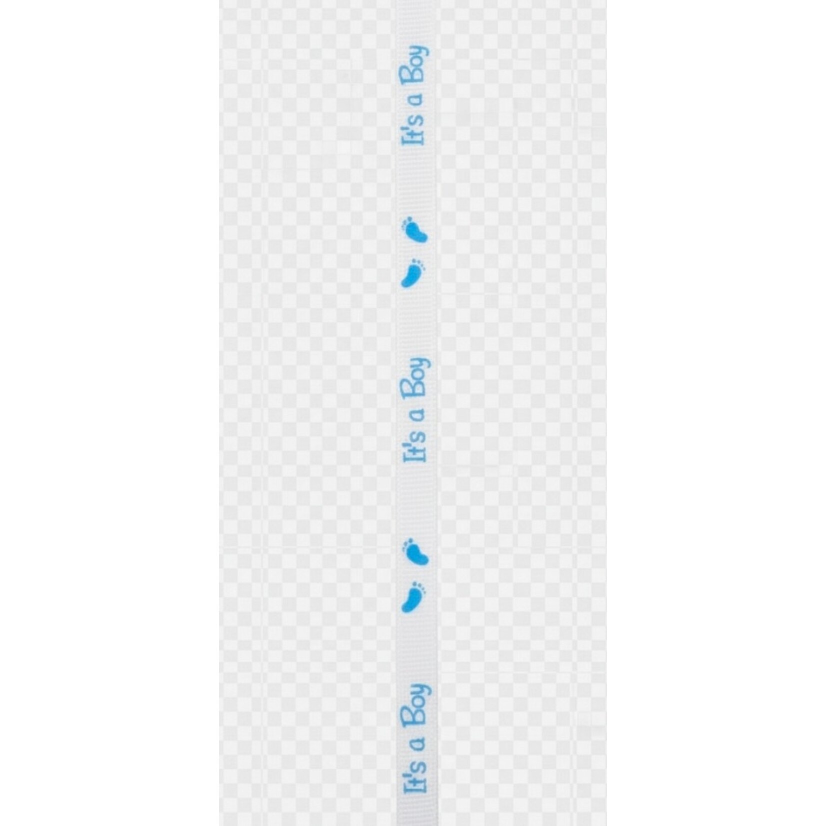 3/8" x  25 Yards "It's a Boy" Baby Shower Grosgrain Ribbon Roll - White/Turqouise