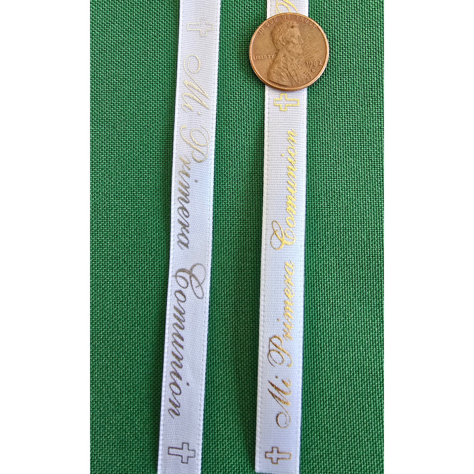 3/8" x 25 Yards "Mi Primera Comunion" First Communion Satin Ribbon -