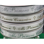3/8" x 25 Yards "Mi Primera Comunion" Satin Ribbon -