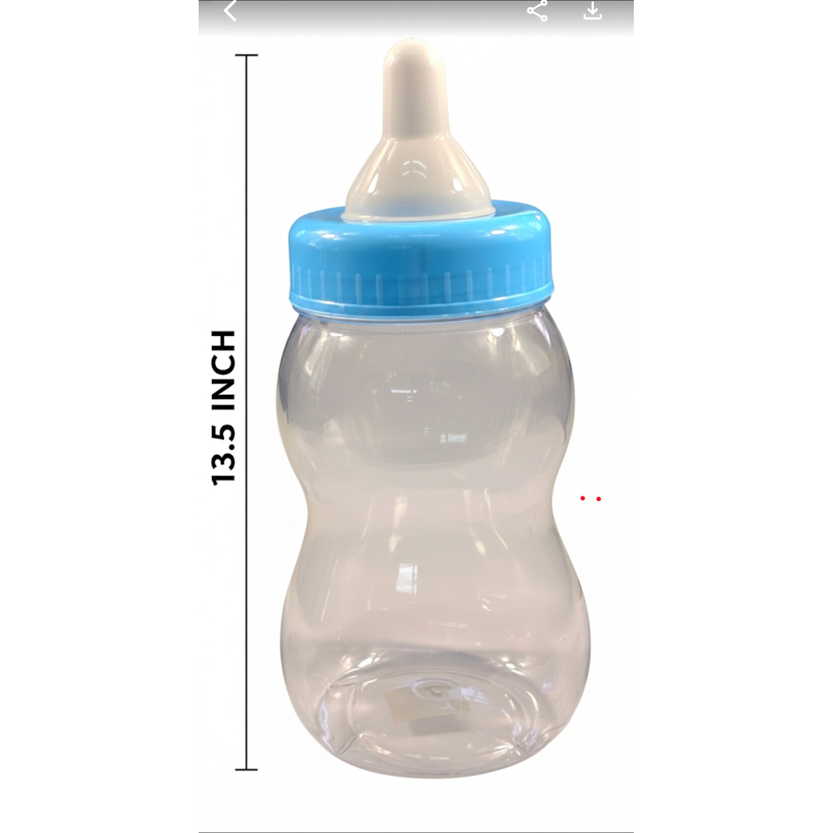13 1/2" Plastic Baby Bottle - Baby Shower, Gender, Centerpiece Reveal, Decoration