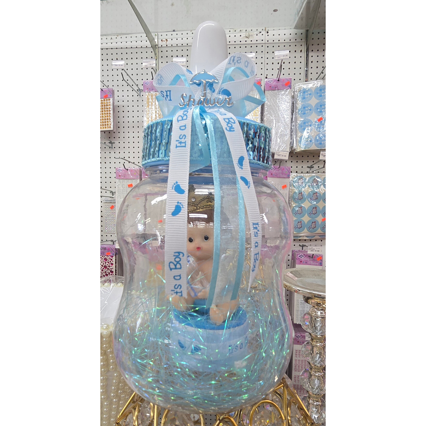 13 1/2" Plastic Baby Bottle - Baby Shower, Gender, Centerpiece Reveal, Decoration